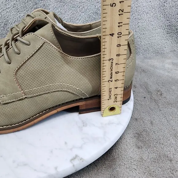 Kenneth Cole Shoes Mens Size 8 Reaction Curtis Buck Taupe Lace Up *NWT*