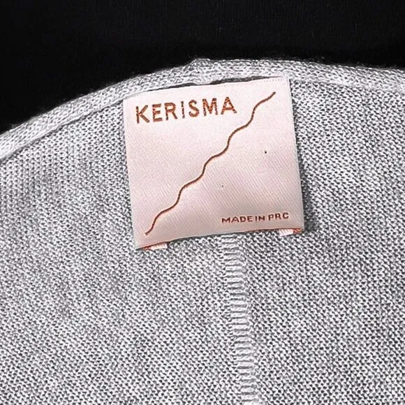 Kerisma Women's Ryu Sweater Gray Cashmere Blend Dolman Sleeve Knit Pullover S/M