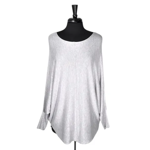 Kerisma Women's Ryu Sweater Gray Cashmere Blend Dolman Sleeve Knit Pullover S/M