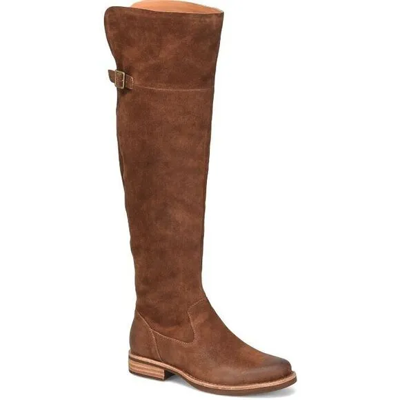 KORK-EASE Addison 6.5M Rust Tobacco Distressed Over Knee Suede Riding Boot Brown