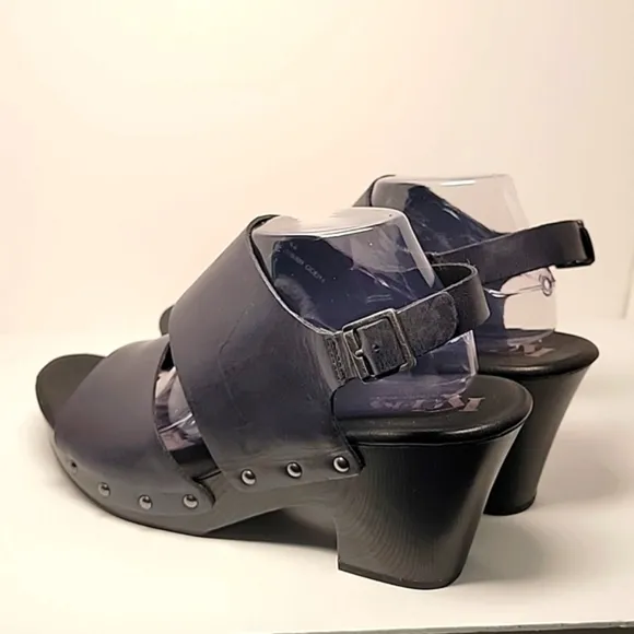 Korks Kork-Ease Annaleigh Wedge Sandal Leather Blue Adjustable Sling Back 12