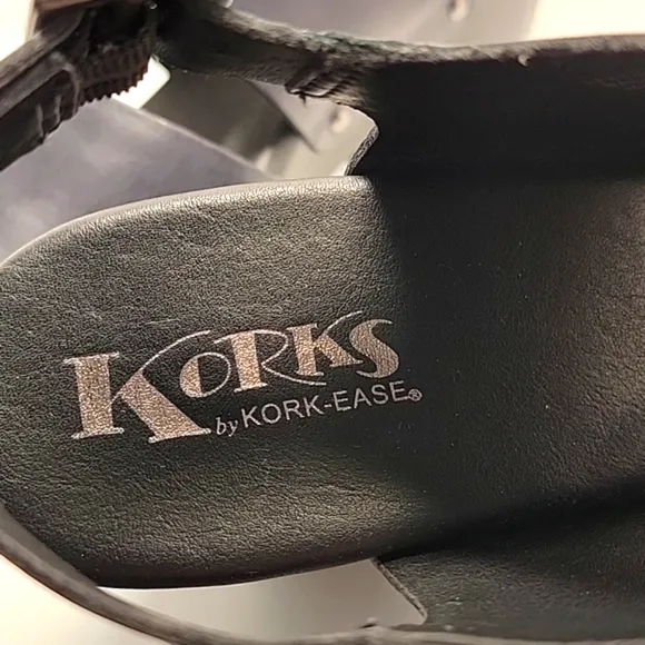 Korks Kork-Ease Annaleigh Wedge Sandal Leather Blue Adjustable Sling Back 12