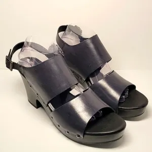 Korks Kork-Ease Annaleigh Wedge Sandal Leather Blue Adjustable Sling Back 12