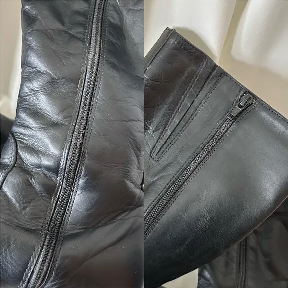 La Canadienne Black leather knee-high boots size 8.