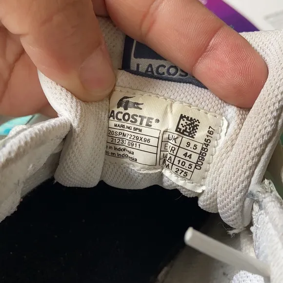 lacoste sport flat sneakers white  leather