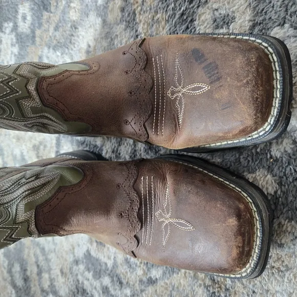 Lady Rebel green Durango boots cowboy 6.5M womens 10&quot;