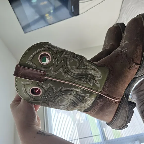 Lady Rebel green Durango boots cowboy 6.5M womens 10&quot;