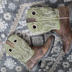 Lady Rebel green Durango boots cowboy 6.5M womens 10&quot;
