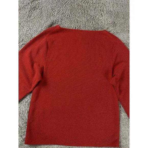 Lafayette 148 metallic boatneck sweater top red Size XS