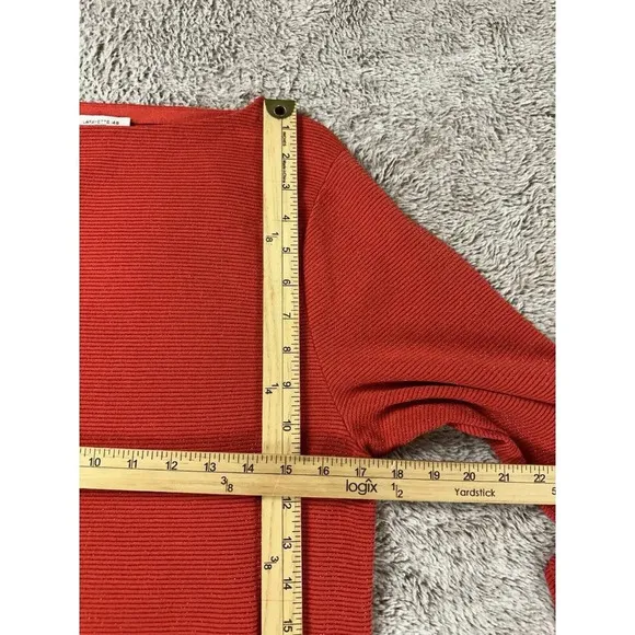 Lafayette 148 metallic boatneck sweater top red Size XS