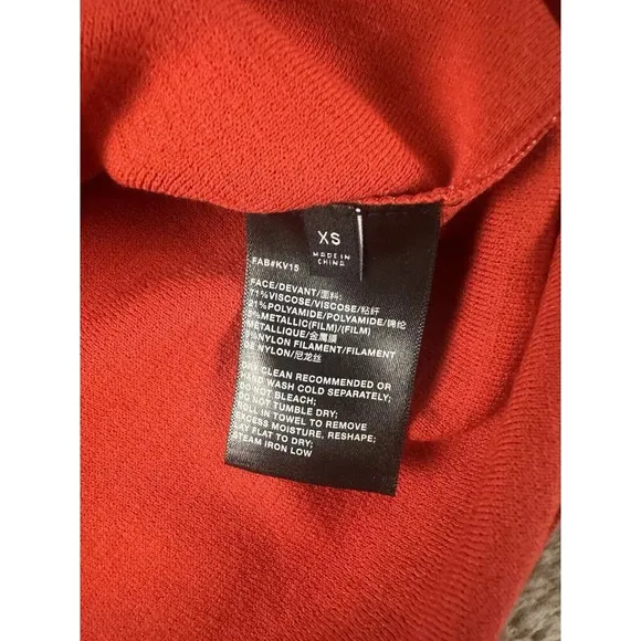 Lafayette 148 metallic boatneck sweater top red Size XS