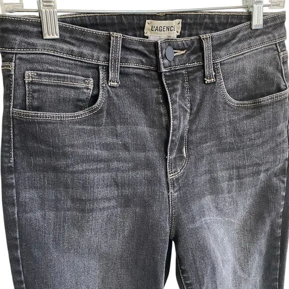 L'Agence Jeans Margot Skinny High Rise Faded Carbon Size 28 - Excellent