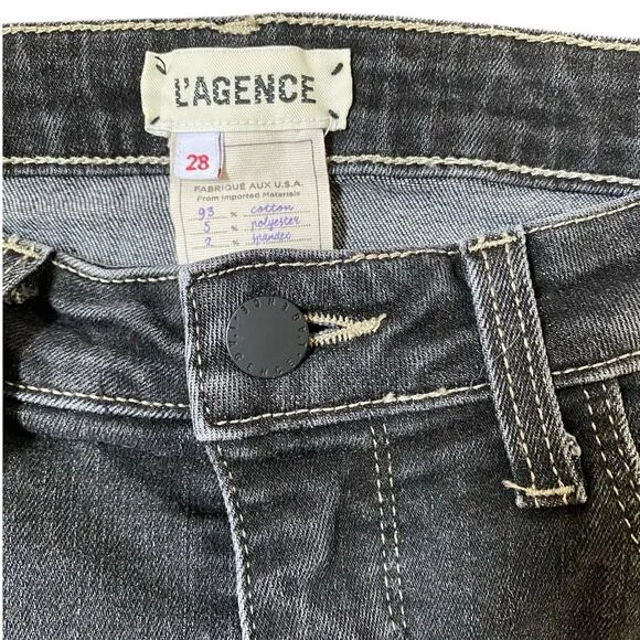 L'Agence Jeans Margot Skinny High Rise Faded Carbon Size 28 - Excellent