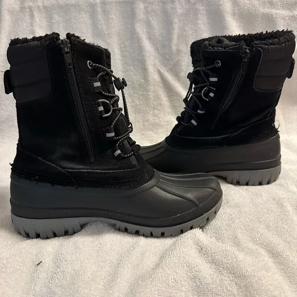 Lands’ End Kid’s Expedition Insulated Snow Boots Black Size 4