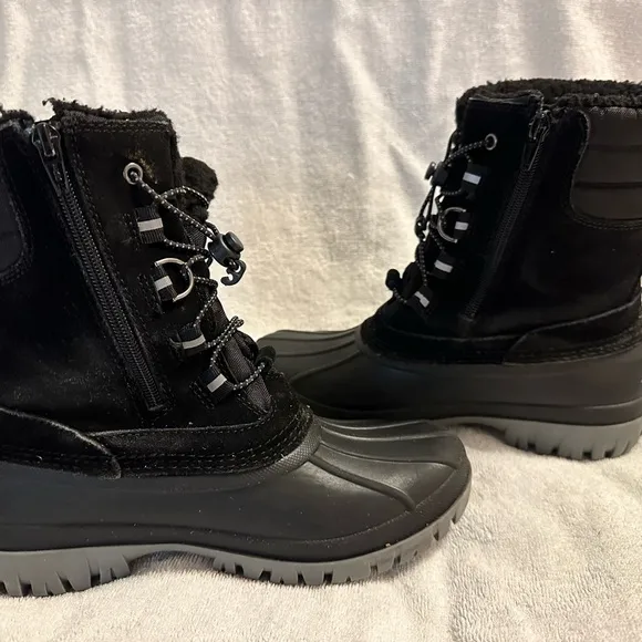 Lands’ End Kid’s Expedition Insulated Snow Boots Black Size 4