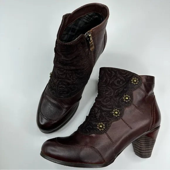 L'Artiste by Spring Step Women's Brown Belgard Leather Victorian Boot EU 37