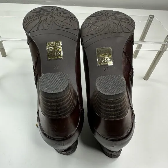 L'Artiste by Spring Step Women's Brown Belgard Leather Victorian Boot EU 37