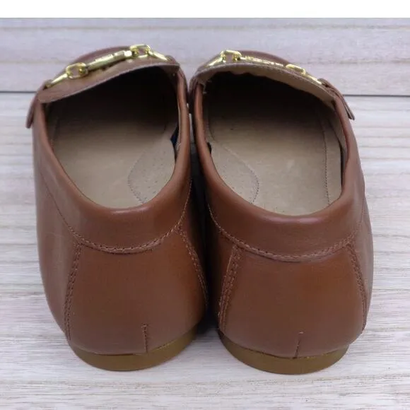 Lauren Ralph Lauren Averi Flat Leather Slip On Loafers Shoes Womens Size 7.5‎