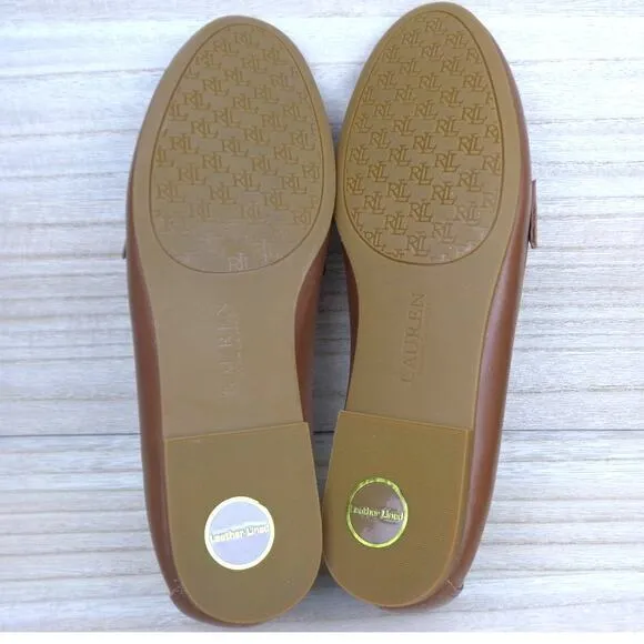 Lauren Ralph Lauren Averi Flat Leather Slip On Loafers Shoes Womens Size 7.5‎
