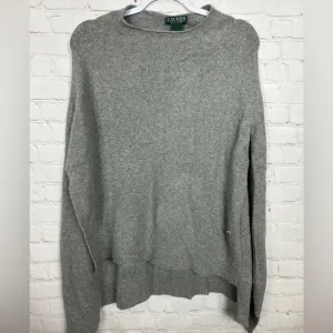 Lauren‎ Ralph Lauren Lambswool blend Poncho Sweater Cape gray Womens One Size