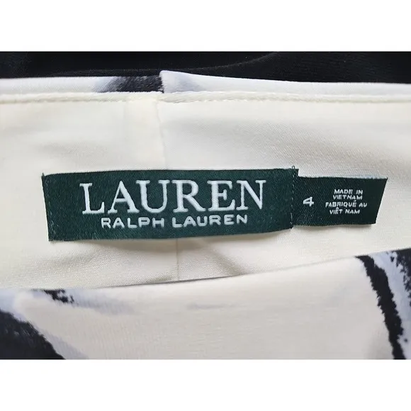 Lauren Ralph Lauren size 4 black and white dress NWT