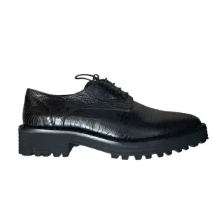 Le Botteghe Di Cappelletti Mario Leather Lace Up Oxford Shoes Black Sz 39