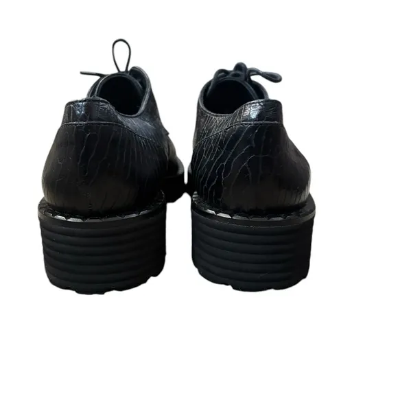 Le Botteghe Di Cappelletti Mario Leather Lace Up Oxford Shoes Black Sz 39