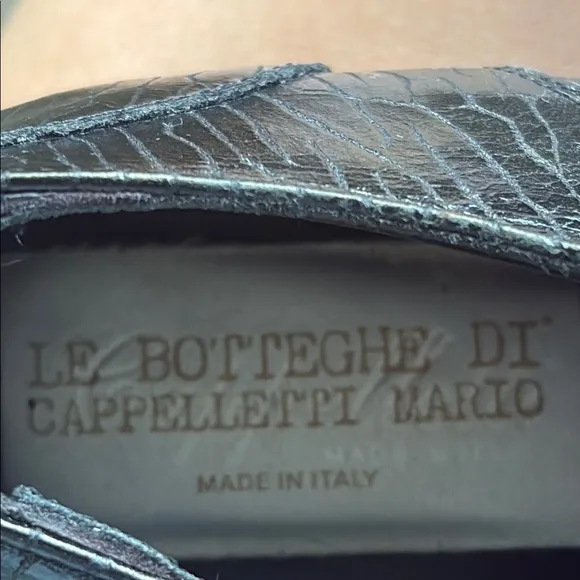 Le Botteghe Di Cappelletti Mario Leather Lace Up Oxford Shoes Black Sz 39