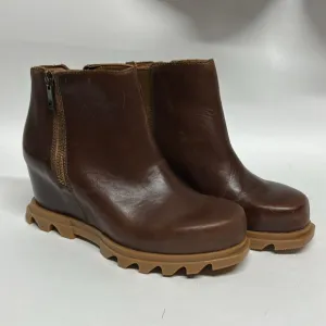Leather Ankle Boots SORELJoan Of Arctic Waterproof Wedge III Booties size 7