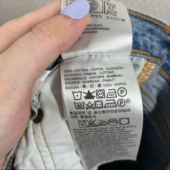 Levi’s 501 Light Wash Distressed High Rise Skater Jeans