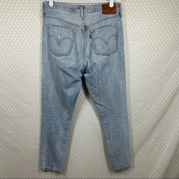 Levi’s 501 Light Wash Distressed High Rise Skater Jeans