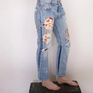 Levi’s 501 Women’s Jeans | Distressed Raw Hem | Upcycled One-of-a-Kind