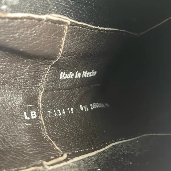 Liberty Black HANDMADE Denim Western Boots | Distressed Cowgirl Ankle Boots |8.5