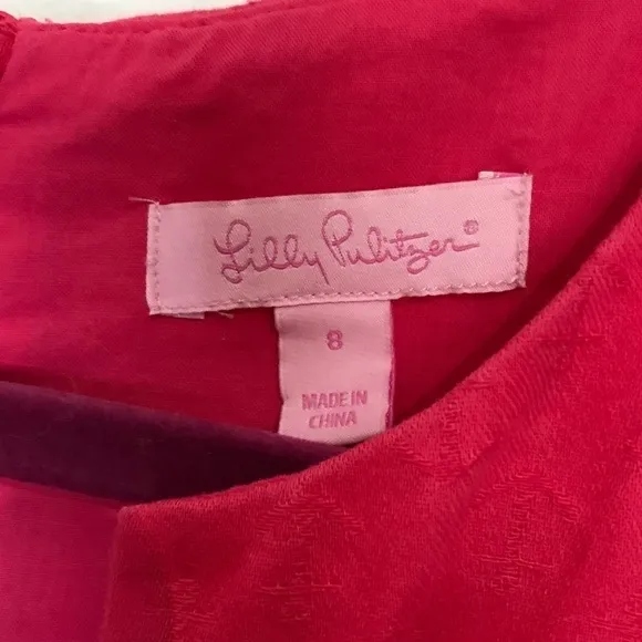Lilly Pulitzer Augusta Shift Boat Wheel Anchor Jacquard Lipstick Pink Women’s 8