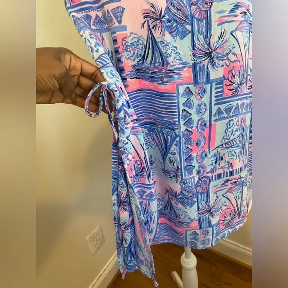 Lilly Pulitzer Sahar Whisper Blue Yeah Buoy Nautical Boat Romper Sz 00