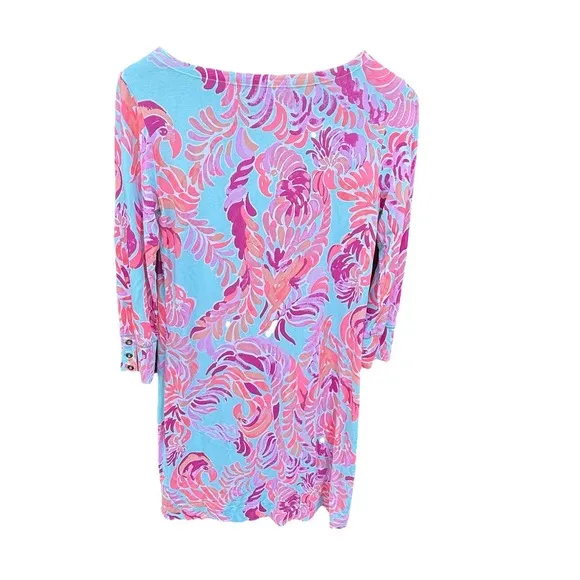 Lilly Pulitzer Size Small UPF 50  Sophie dress Pink Gold Button