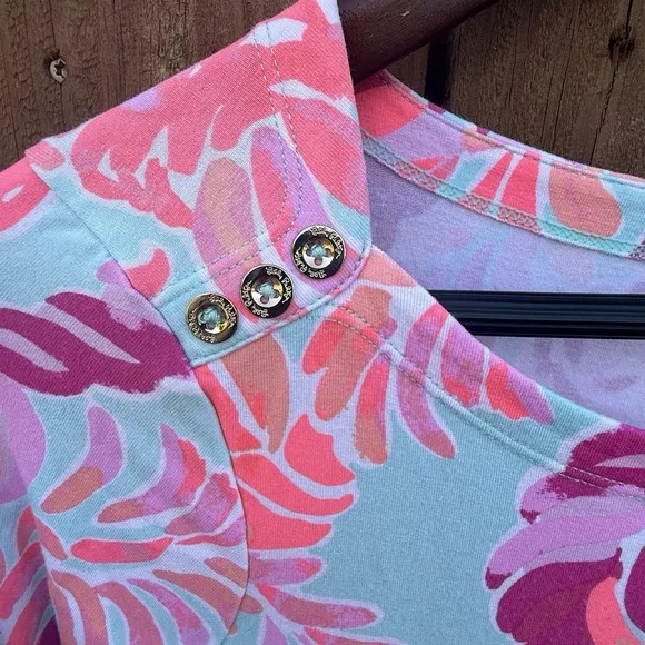 Lilly Pulitzer Size Small UPF 50  Sophie dress Pink Gold Button