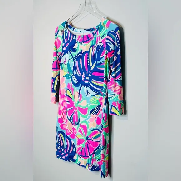 Lilly Pulitzer Sophie Exotic Garden Floral Tropical Print Knit Dress Size S