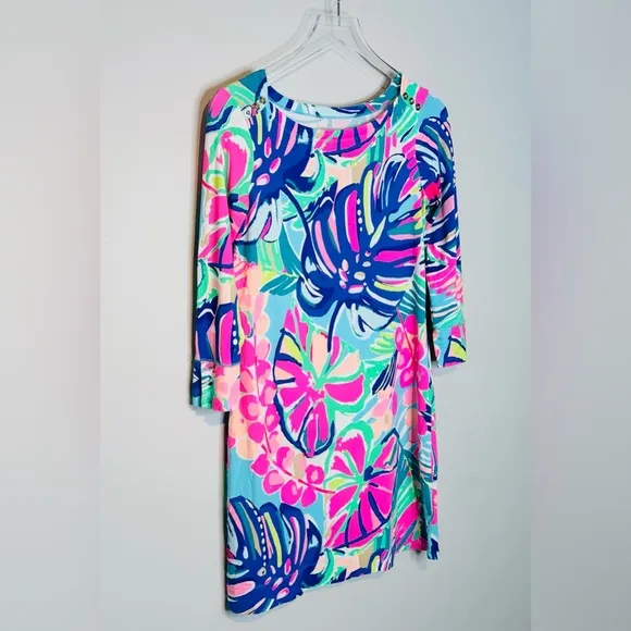 Lilly Pulitzer Sophie Exotic Garden Floral Tropical Print Knit Dress Size S