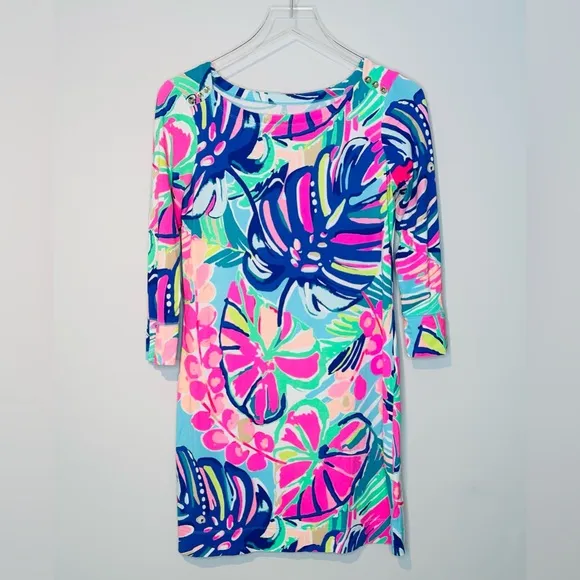 Lilly Pulitzer Sophie Exotic Garden Floral Tropical Print Knit Dress Size S
