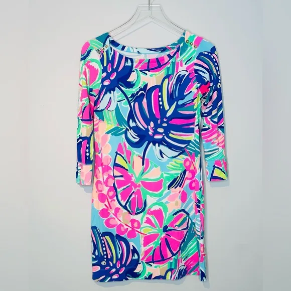 Lilly Pulitzer Sophie Exotic Garden Floral Tropical Print Knit Dress Size S