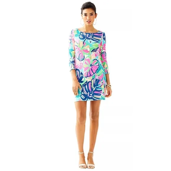 Lilly Pulitzer Sophie Exotic Garden Floral Tropical Print Knit Dress Size S