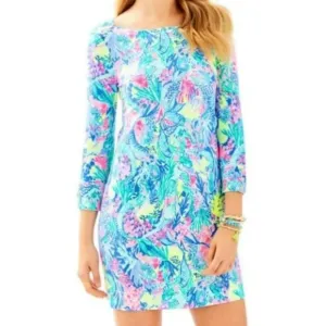 Lilly Pulitzer UPF 50  Sophie Dress Multi Mermaids Cove