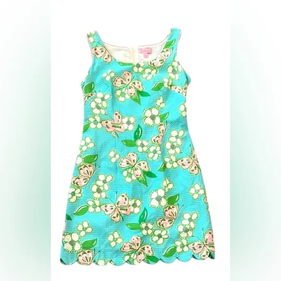 Lilly Pulitzer Women’s Scalloped Hem Shift Dress in “Blue Tootie” Sz 2