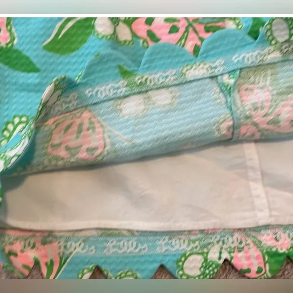 Lilly Pulitzer Women’s Scalloped Hem Shift Dress in “Blue Tootie” Sz 2