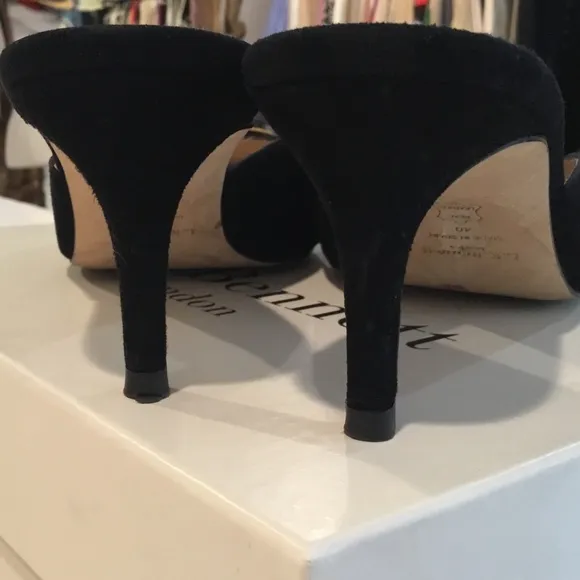 L.K. Bennett Black Mules/Tortoise Buckle