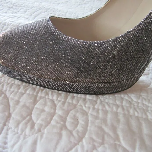 L.K. Bennett Heels 41 US 10 Metallic Silver/Gold