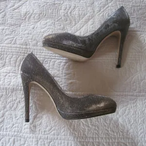 L.K. Bennett Heels 41 US 10 Metallic Silver/Gold
