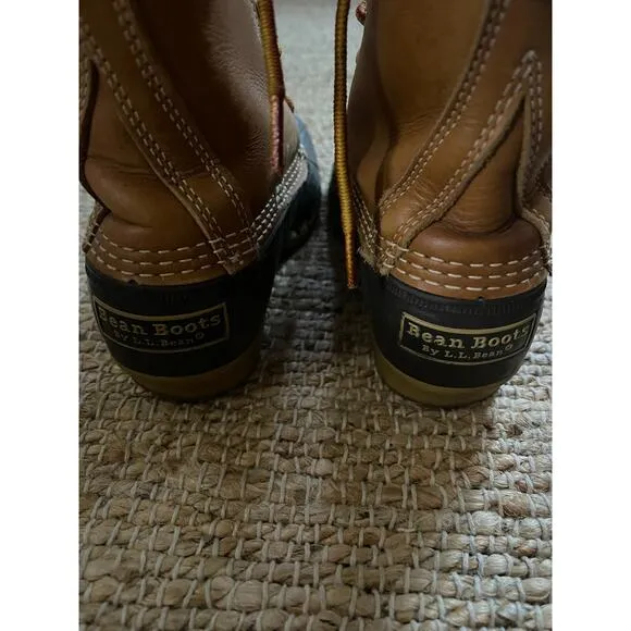 LL Bean Boots sz 6 Womens Lace Up 8'' Duck Boot Brown Tan Gorpcore