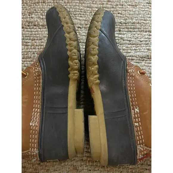 LL Bean Boots sz 6 Womens Lace Up 8'' Duck Boot Brown Tan Gorpcore